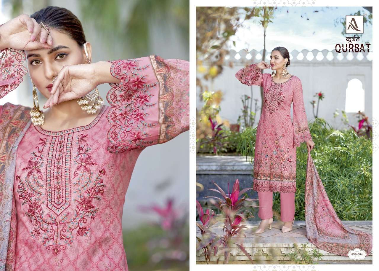 Alok Qurbat Catalog Cotton Embroidery Pakistani Printed Unstitched Dress Materials 