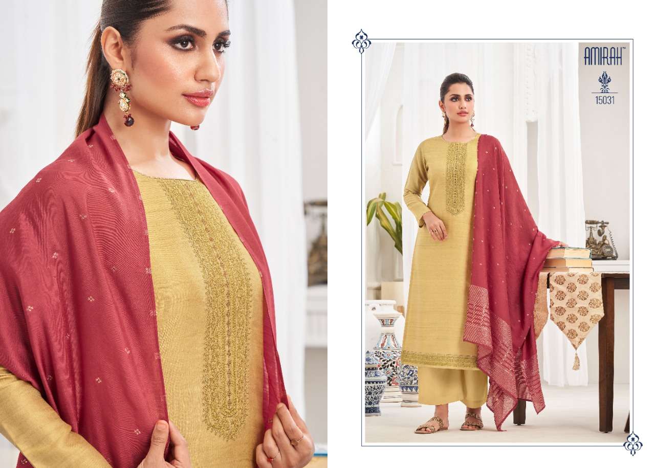Amirah Arya Catalog Heavy Party Wear Tusser Silk Dress Materials