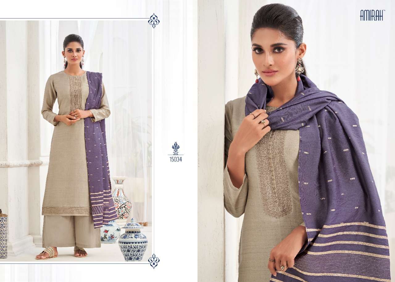Amirah Arya Catalog Heavy Party Wear Tusser Silk Dress Materials