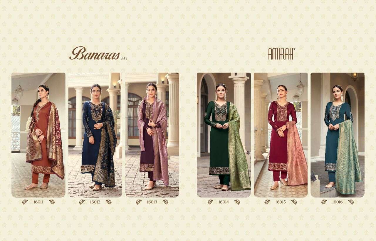 Amirah Banaras Vol 2 Catalog Designer Party Wear Georgette Dress Material