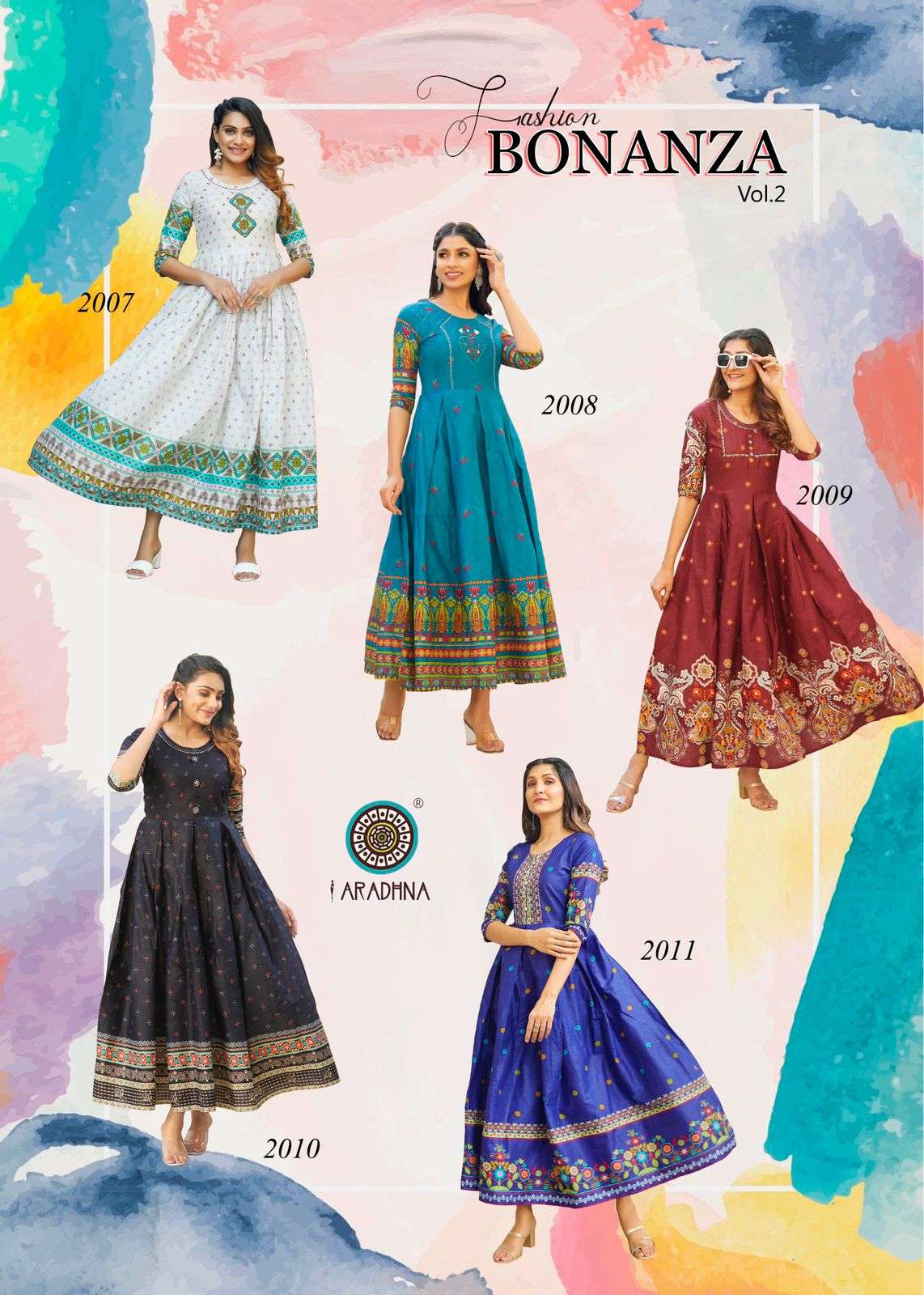 Aradhna Bonanza  vol 2 catalog  Rayon Printed Long Gown Kurti