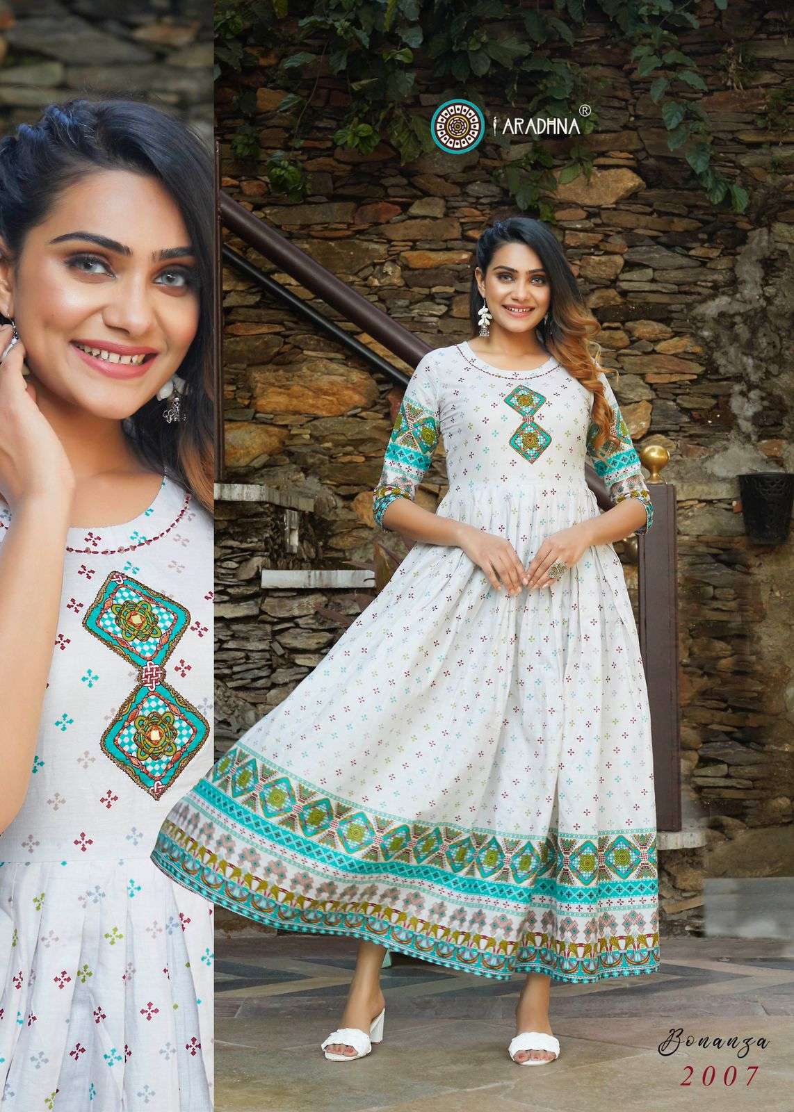 Aradhna Bonanza  vol 2 catalog  Rayon Printed Long Gown Kurti