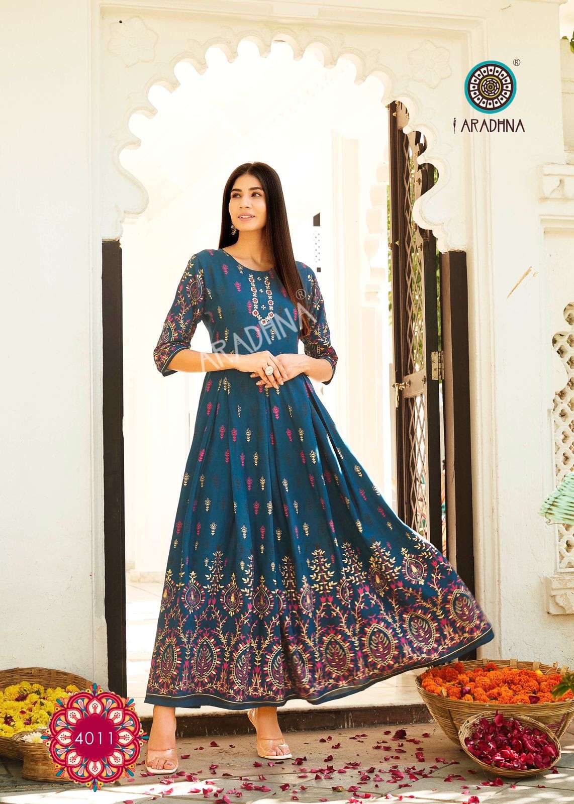 Aradhna Riwaaz Vol 4 Catalog Designer Rayon Kurti Catalog