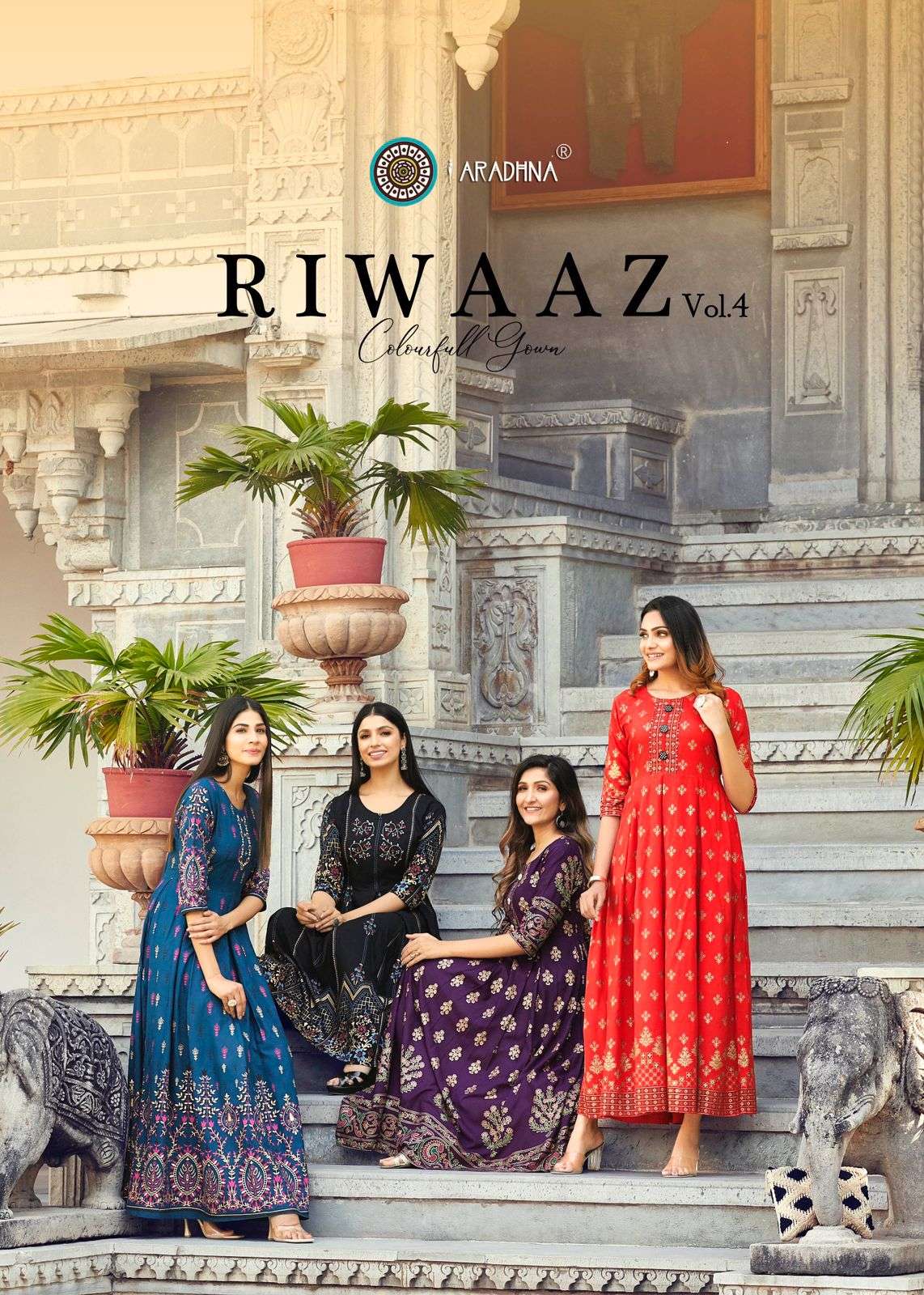 Aradhna Riwaaz Vol 4 Catalog Designer Rayon Kurti Catalog