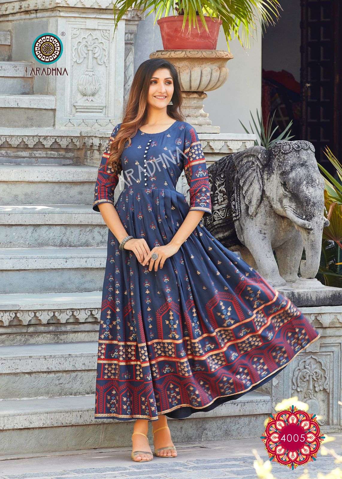 Aradhna Riwaaz Vol 4 Catalog Designer Rayon Kurti Catalog