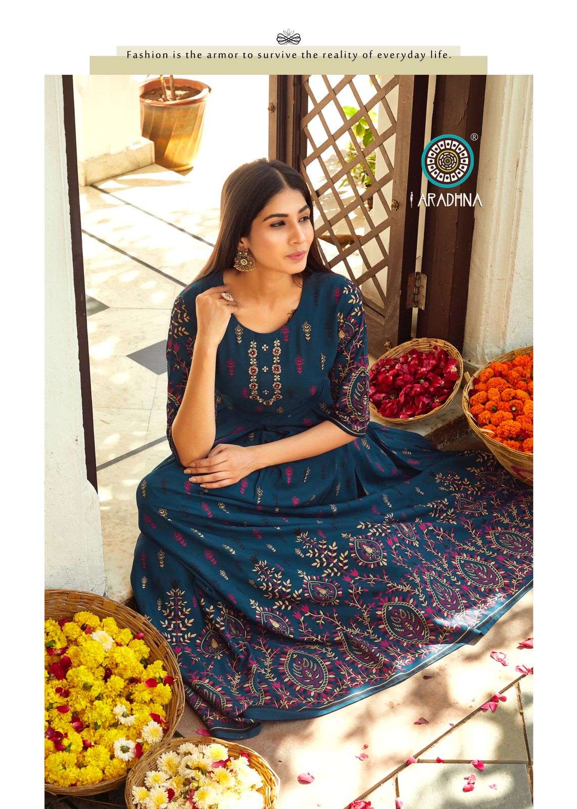Aradhna Riwaaz Vol 4 Catalog Designer Rayon Kurti Catalog
