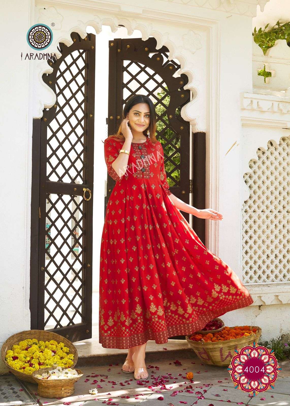 Aradhna Riwaaz Vol 4 Catalog Designer Rayon Kurti Catalog