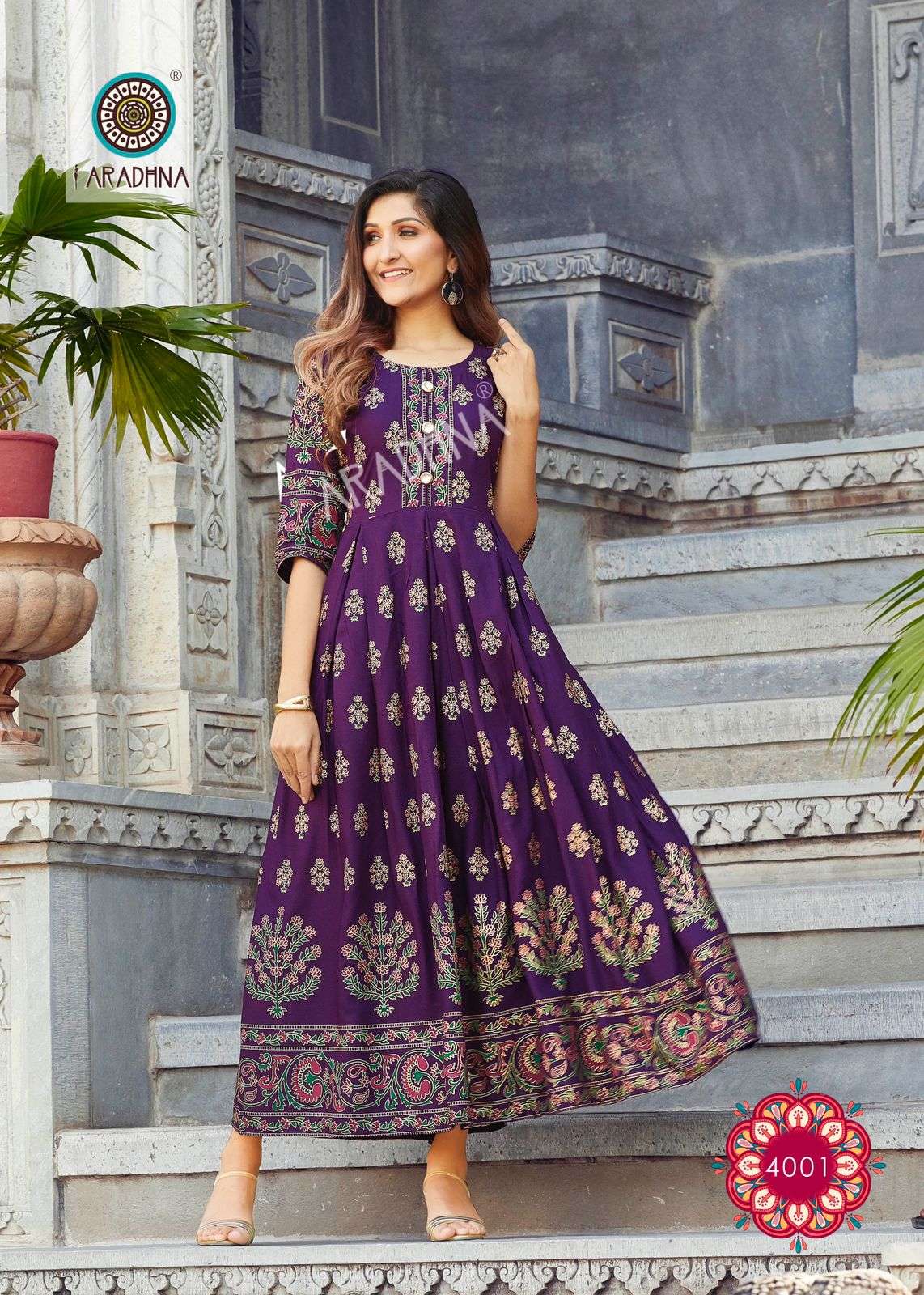 Aradhna Riwaaz Vol 4 Catalog Designer Rayon Kurti Catalog
