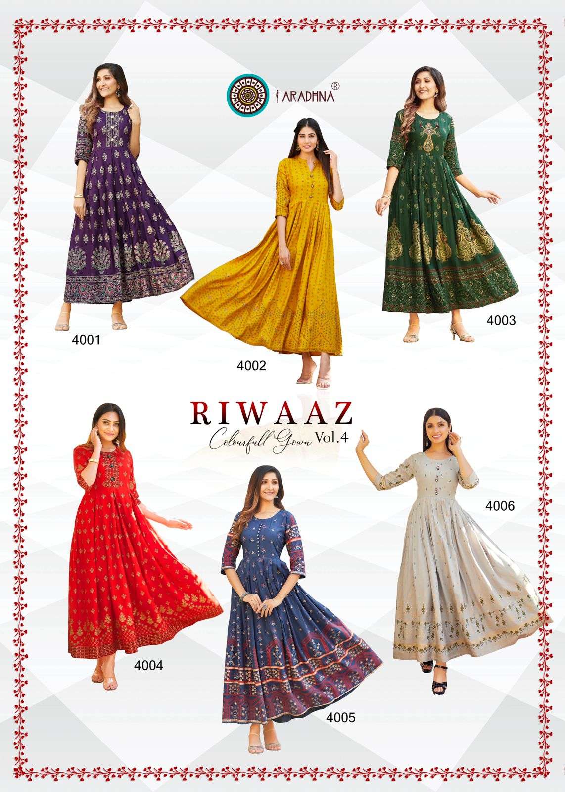 Aradhna Riwaaz Vol 4 Catalog Designer Rayon Kurti Catalog