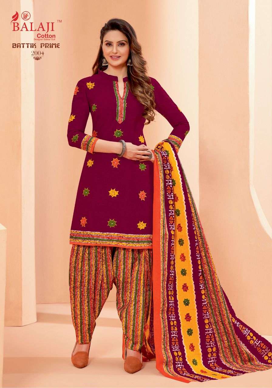 Balaji Battik Prime  vol 2 catalog Regular Wear Cotton Dress Material