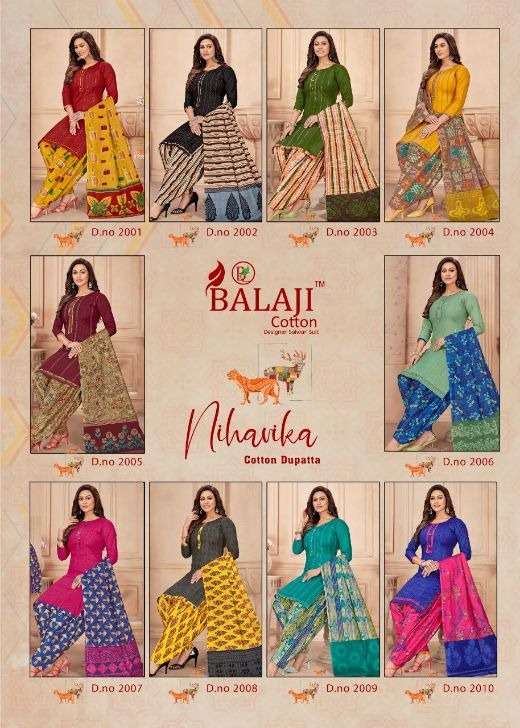 Balaji Niharika Catalog Casual Wear Cotton Printed Dress Materials