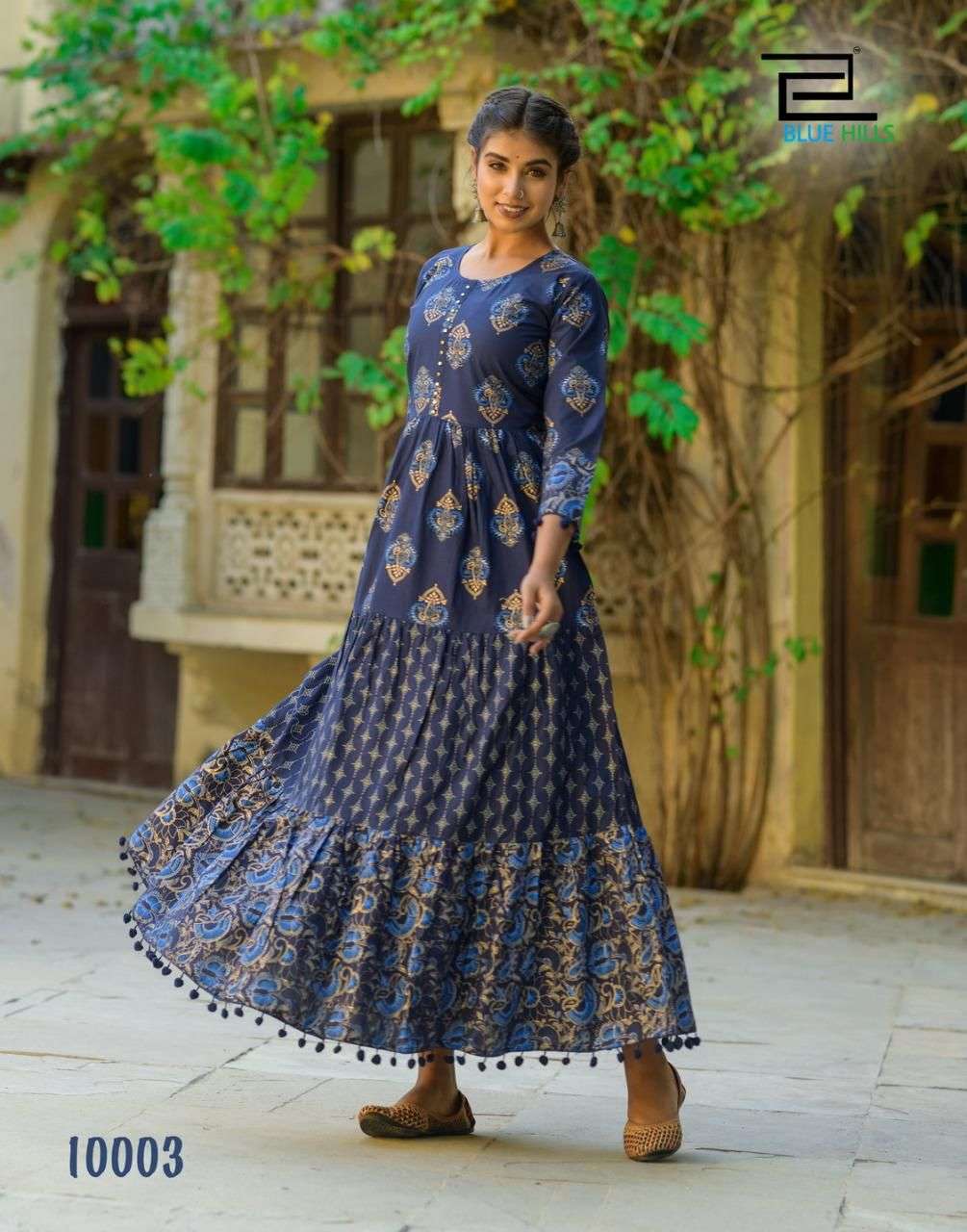 Blue Hills Bournvilla vol  10 catalog  Heavy Cotton Cambric Long Gown Kurtis 