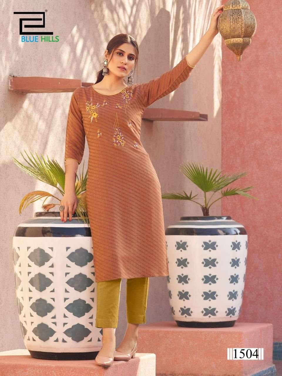 Blue Hills Colorbar Vol 15 Catalog Fancy Wear Embroidery Kurtis 