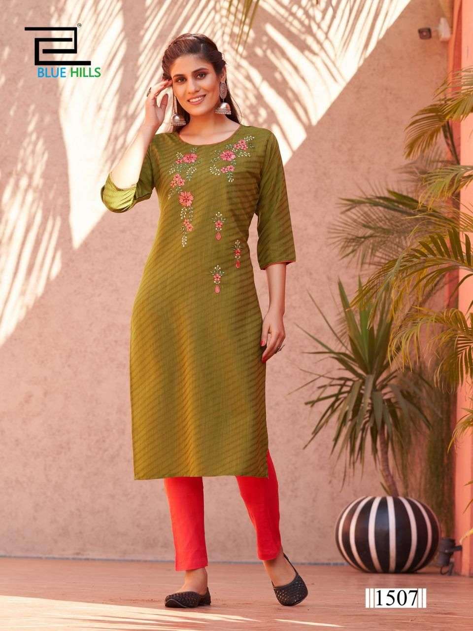 Blue Hills Colorbar Vol 15 Catalog Fancy Wear Embroidery Kurtis 