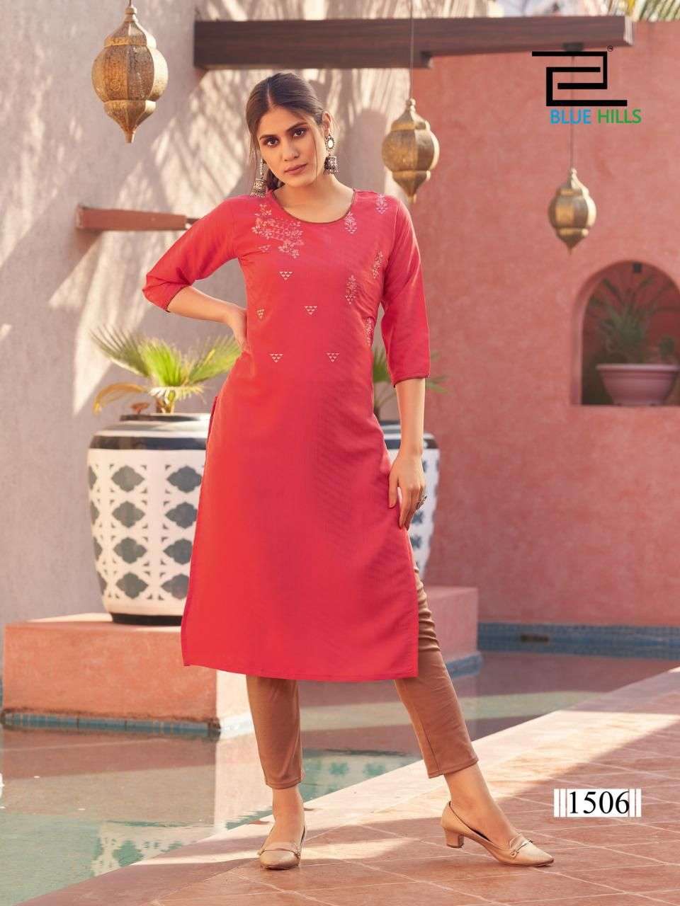 Blue Hills Colorbar Vol 15 Catalog Fancy Wear Embroidery Kurtis 
