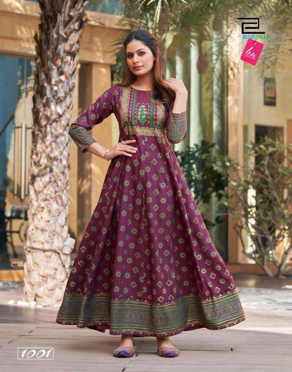 Blue Hills Glamour vol 5 catalog Long Rayon Anarkali Kurtis