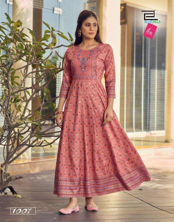 Blue Hills Glamour vol 5 catalog Long Rayon Anarkali Kurtis