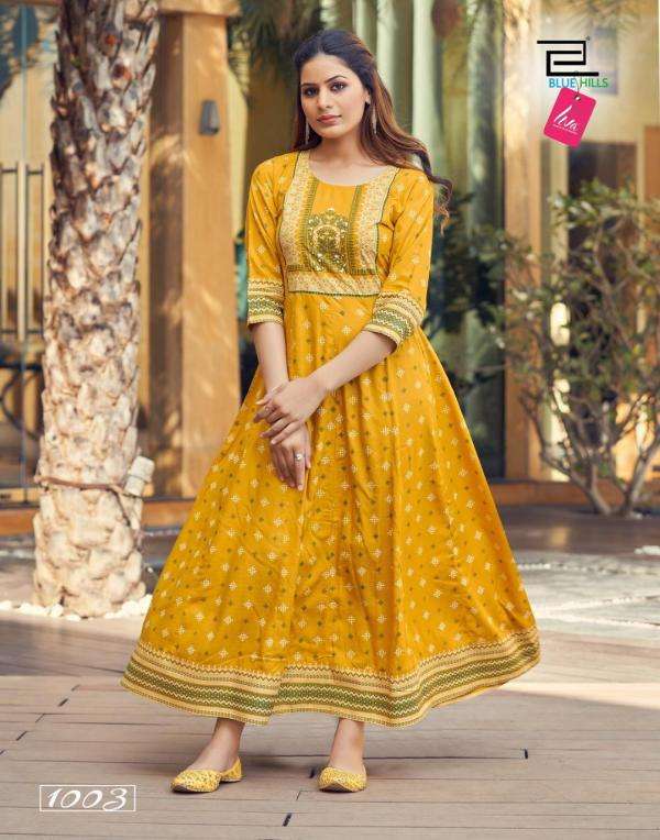 Blue Hills Glamour vol 5 catalog Long Rayon Anarkali Kurtis