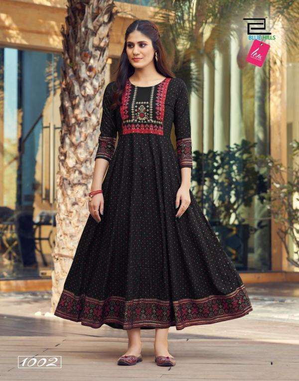 Blue Hills Glamour vol 5 catalog Long Rayon Anarkali Kurtis