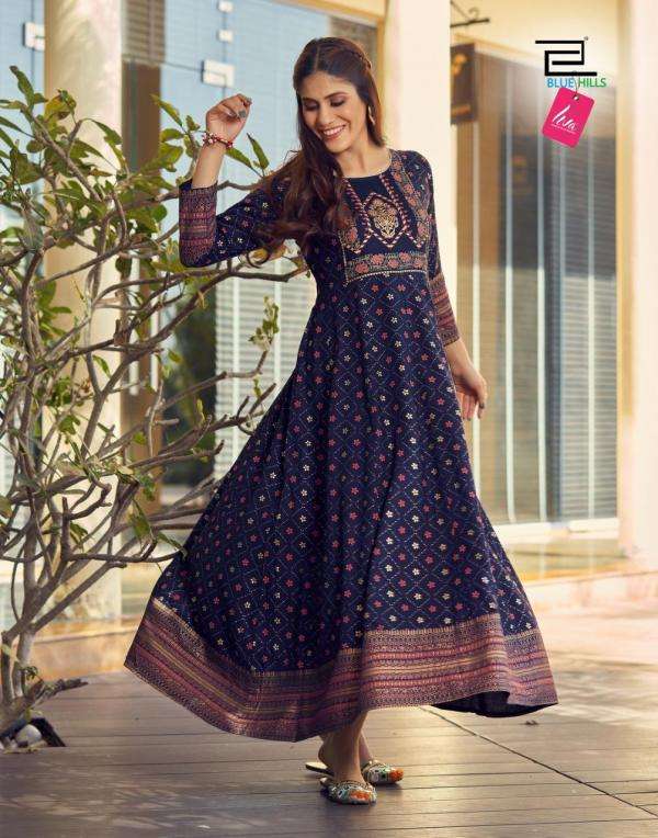 Blue Hills Glamour vol 5 catalog Long Rayon Anarkali Kurtis