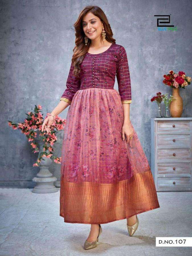 Blue Hills Style 4 You catalog  Organza Printed Long Kurti Catalog