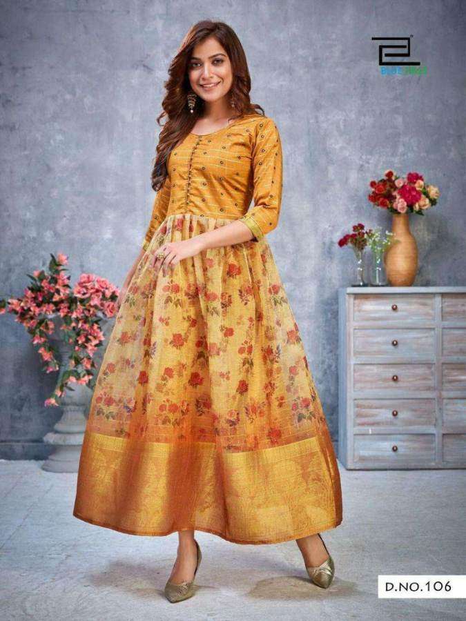Blue Hills Style 4 You catalog  Organza Printed Long Kurti Catalog
