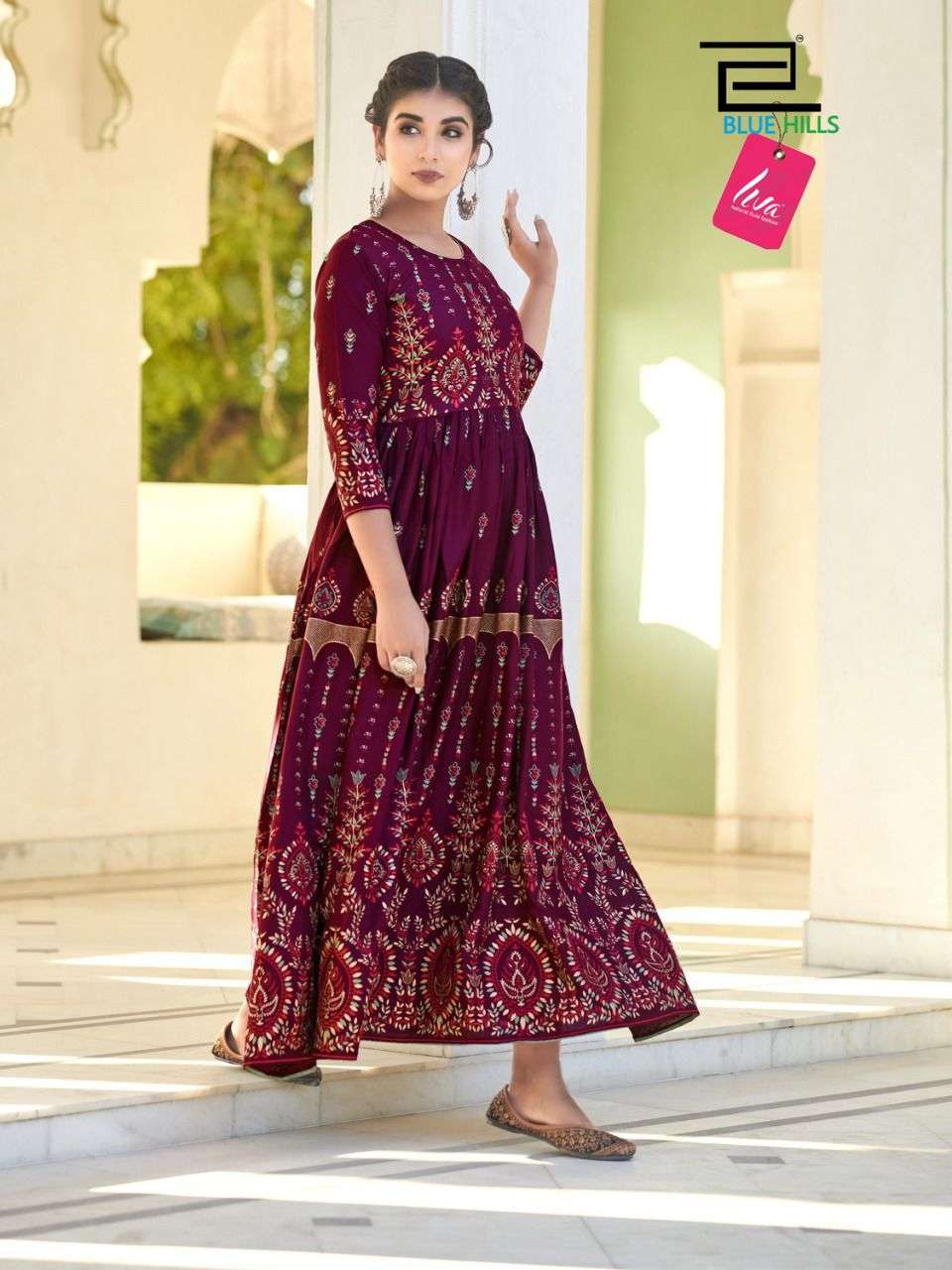 Blue Hills Walkway vol 25 catalog  Fancy Rayon long Anarkali Kurtis