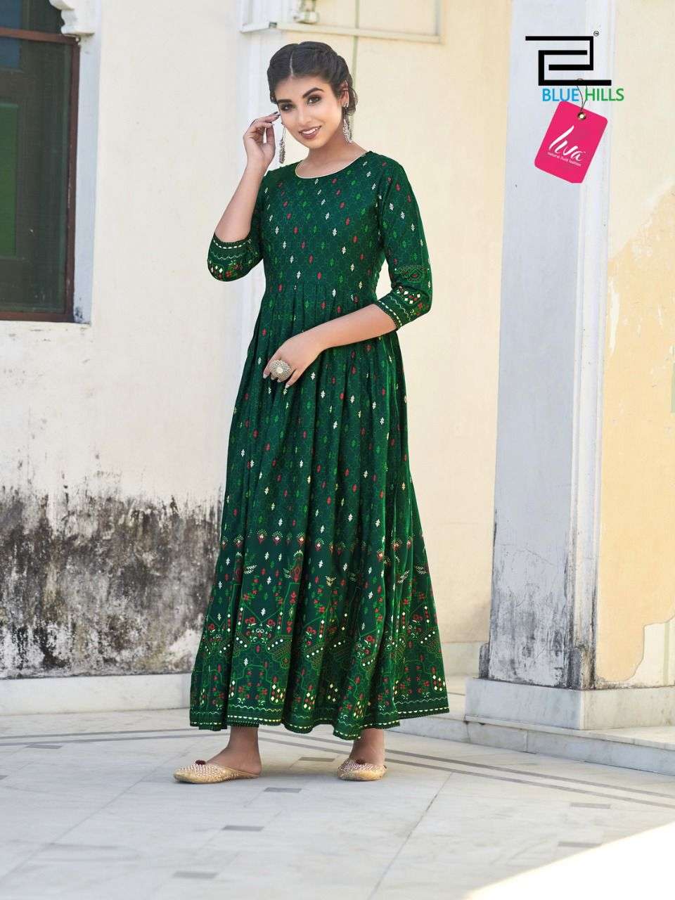 Blue Hills Walkway vol 25 catalog  Fancy Rayon long Anarkali Kurtis