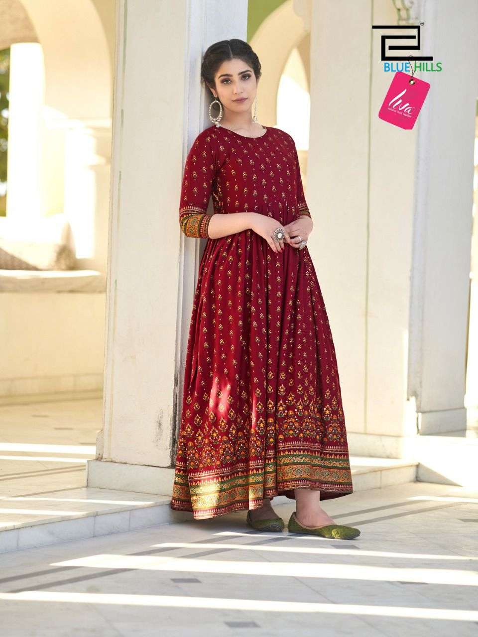 Blue Hills Walkway vol 25 catalog  Fancy Rayon long Anarkali Kurtis