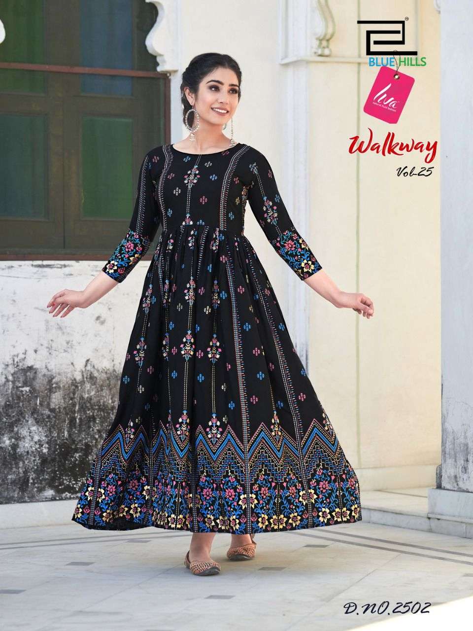 Blue Hills Walkway vol 25 catalog  Fancy Rayon long Anarkali Kurtis