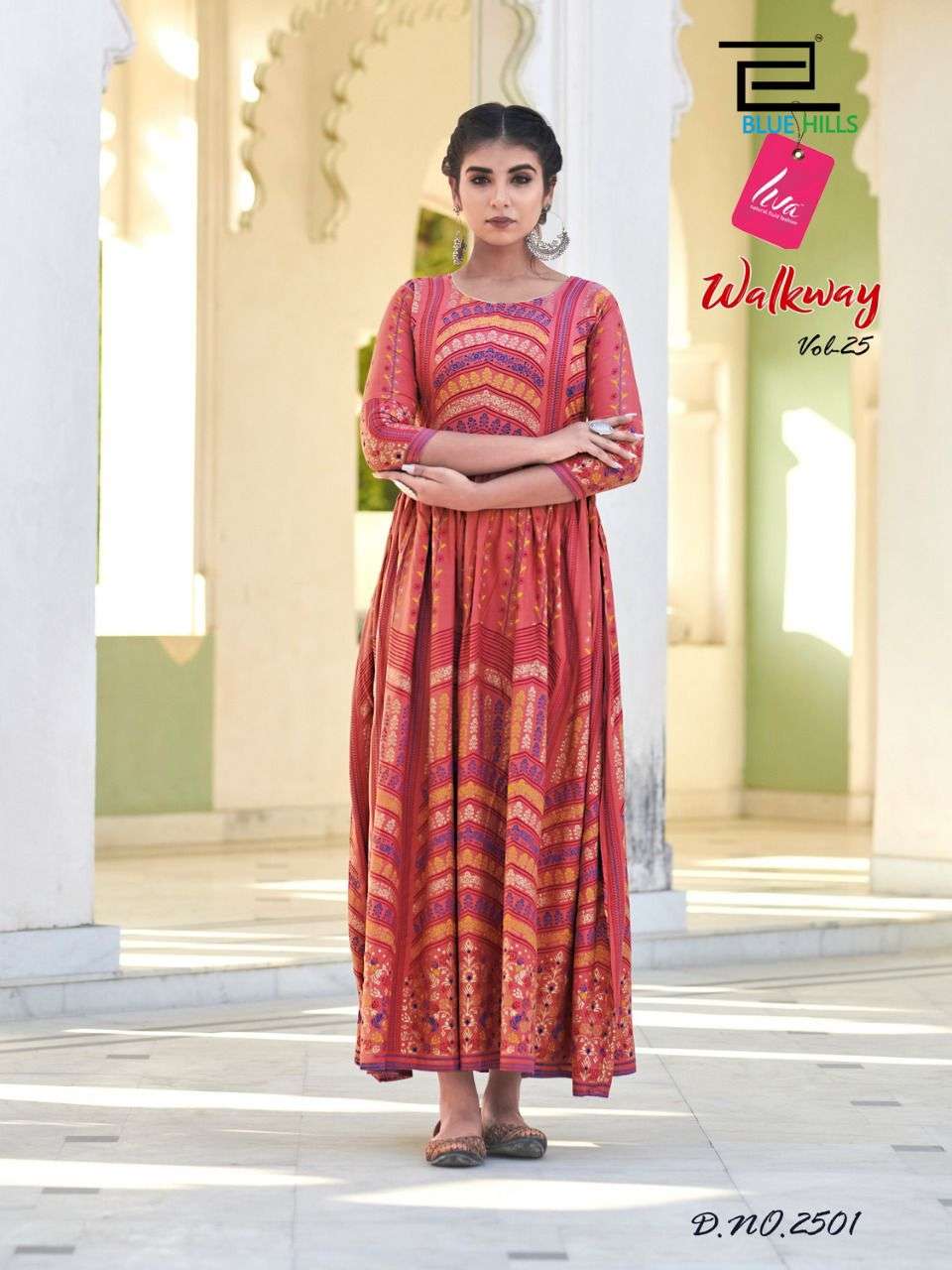 Blue Hills Walkway vol 25 catalog  Fancy Rayon long Anarkali Kurtis