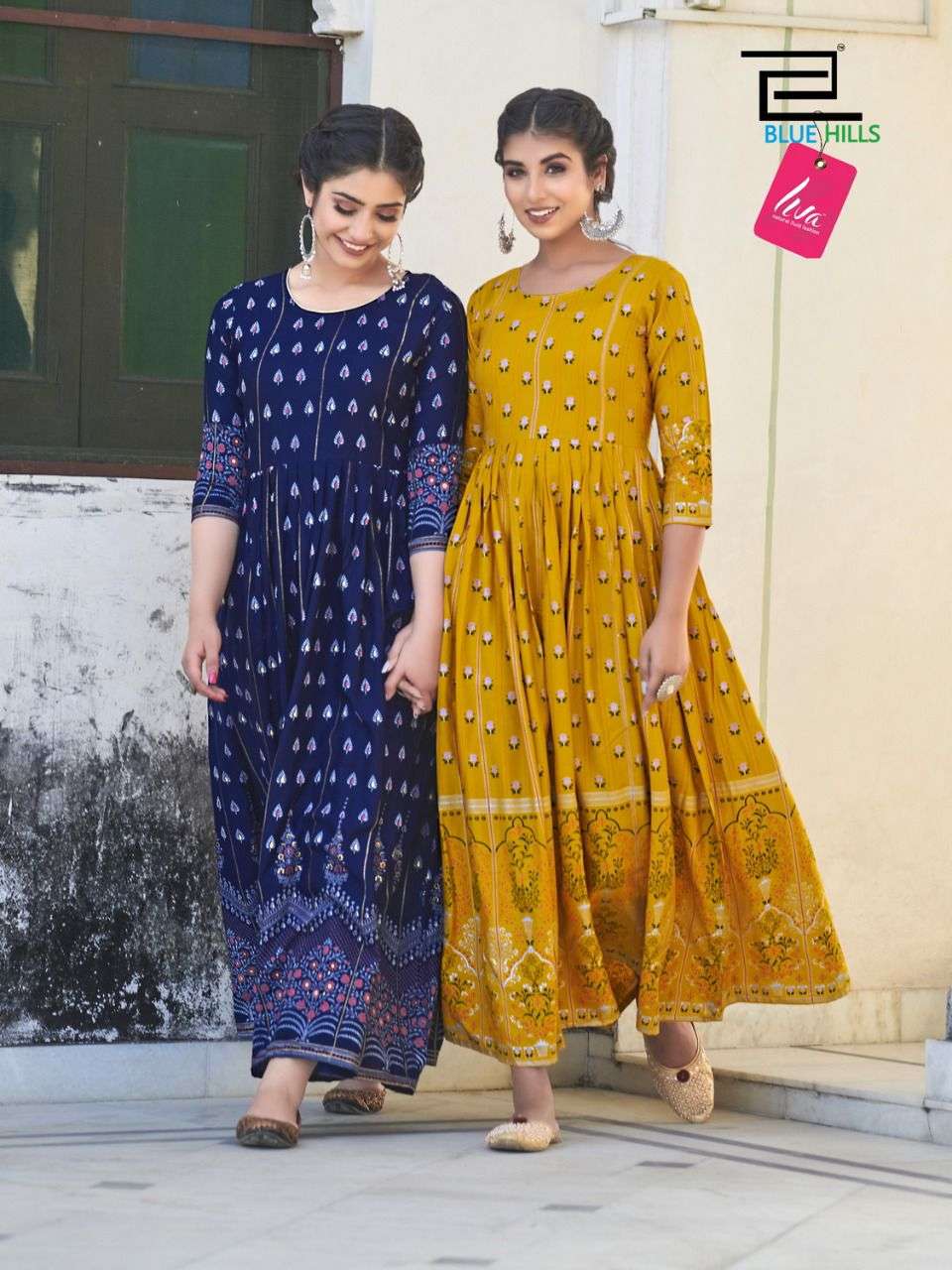 Blue Hills Walkway vol 25 catalog  Fancy Rayon long Anarkali Kurtis