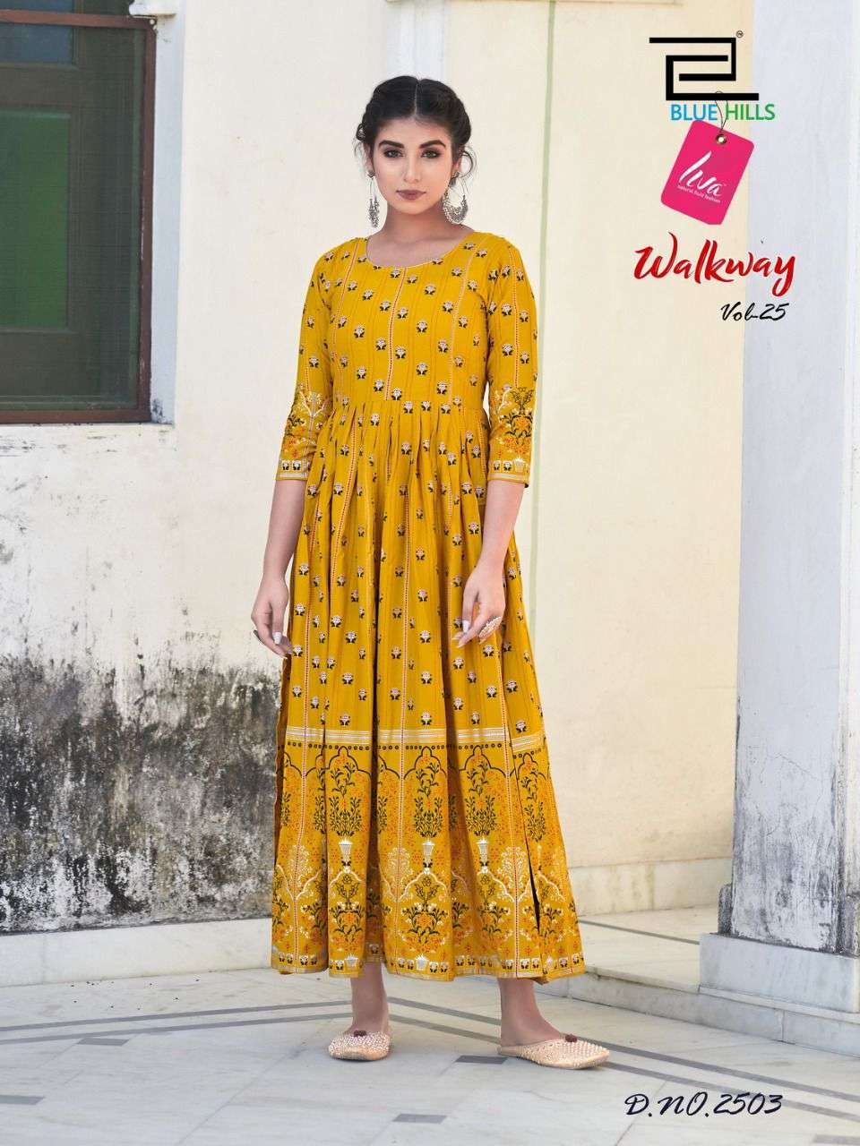 Blue Hills Walkway vol 25 catalog  Fancy Rayon long Anarkali Kurtis