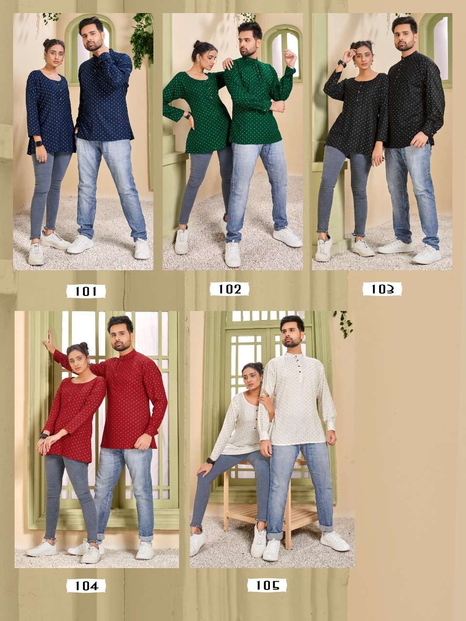  Cherry  catalog Fancy Rayon Couple Short Top Collection