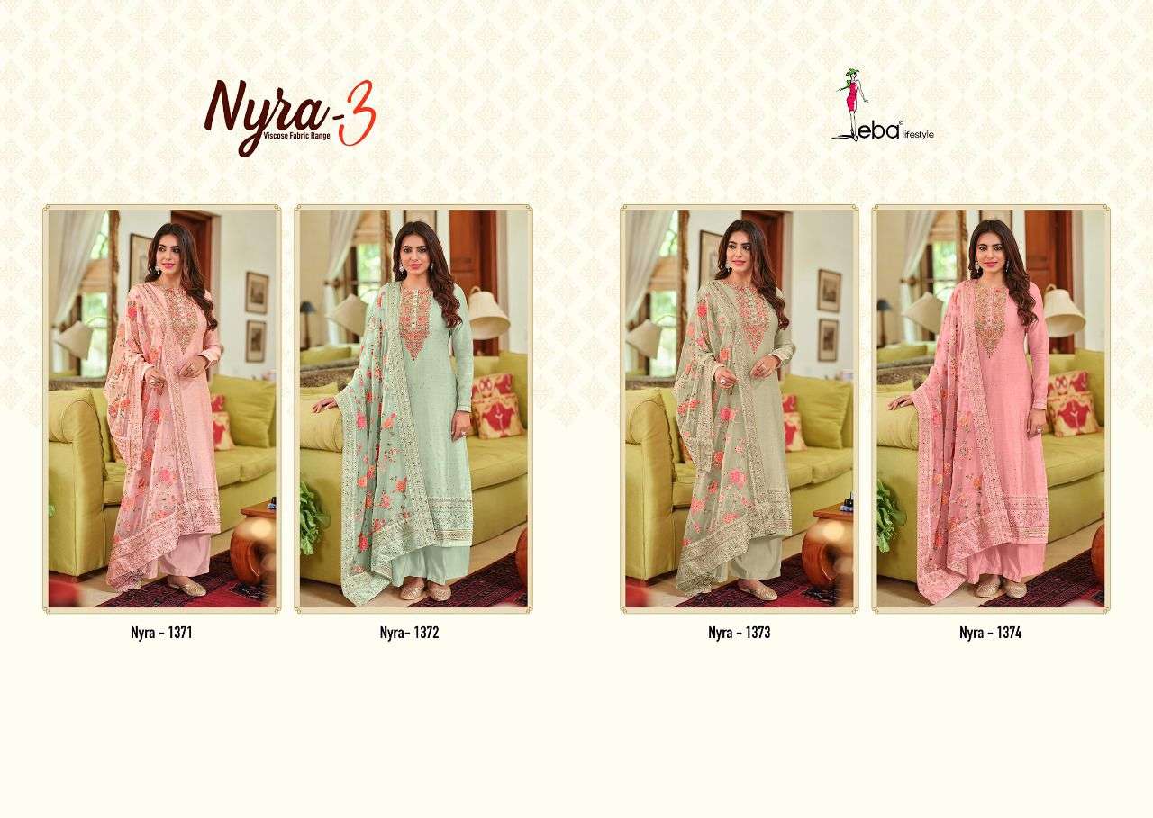 Eba Nyra vol 3  catalog Festive Wear Embroidery Salwar suits 