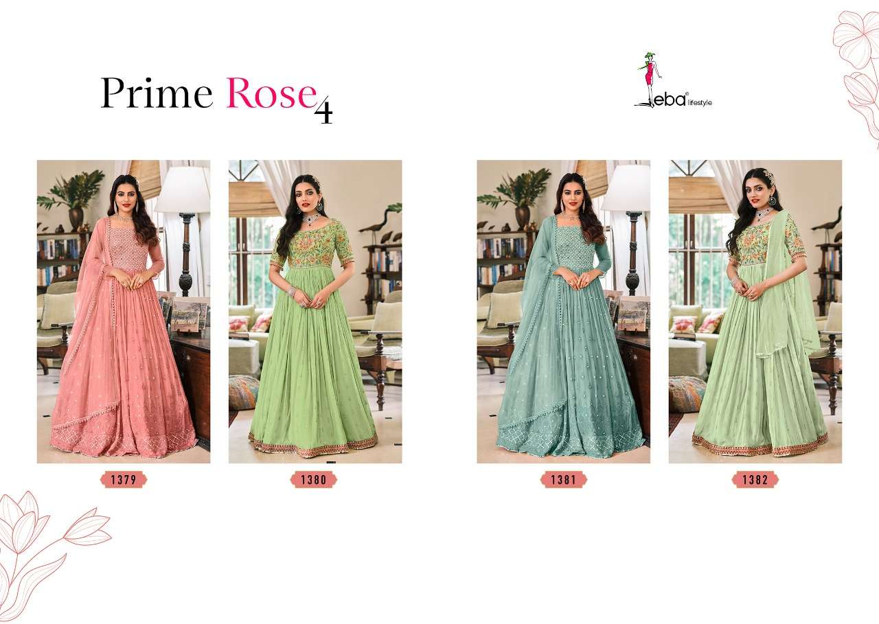 Eba Prime rose  vol 4 catalog  Festive Designer Georgette gown catalog 