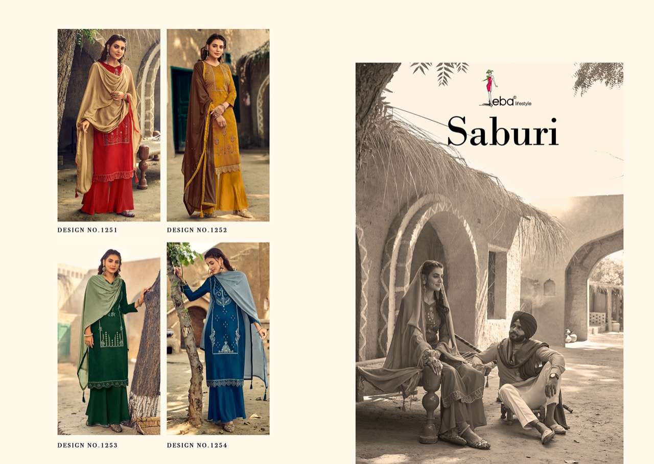 Eba Saburi catalog  Festive Wear Jam Cotton Dress Material 