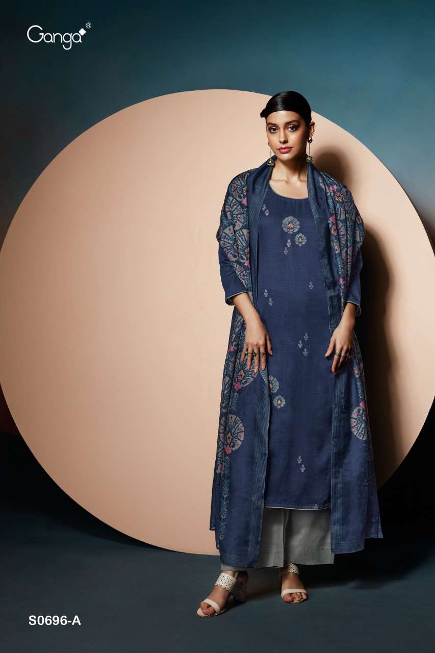 Ganga Inna Catalog Heavy Cotton Designer Dress Materials