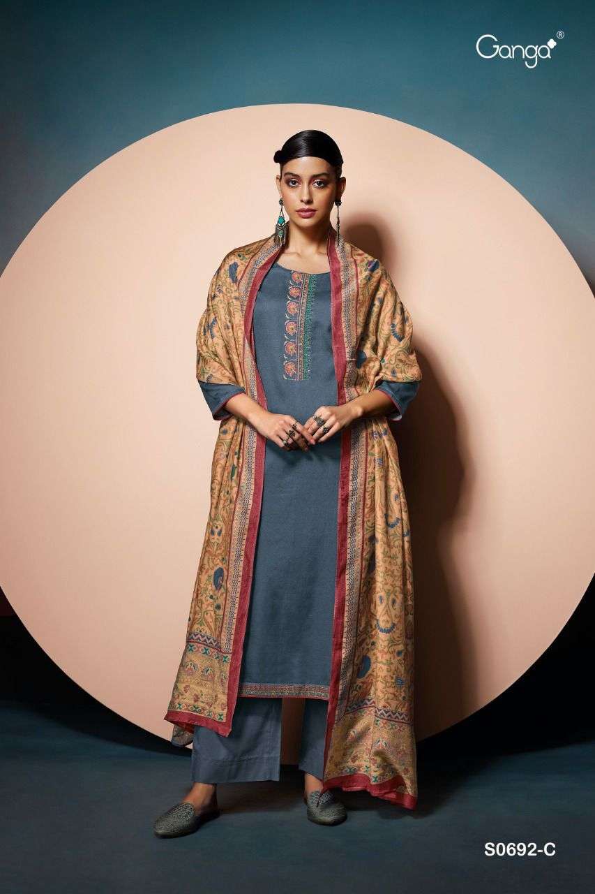 Ganga Mahonia Catalog Heavy Exclusive Dress Materials
