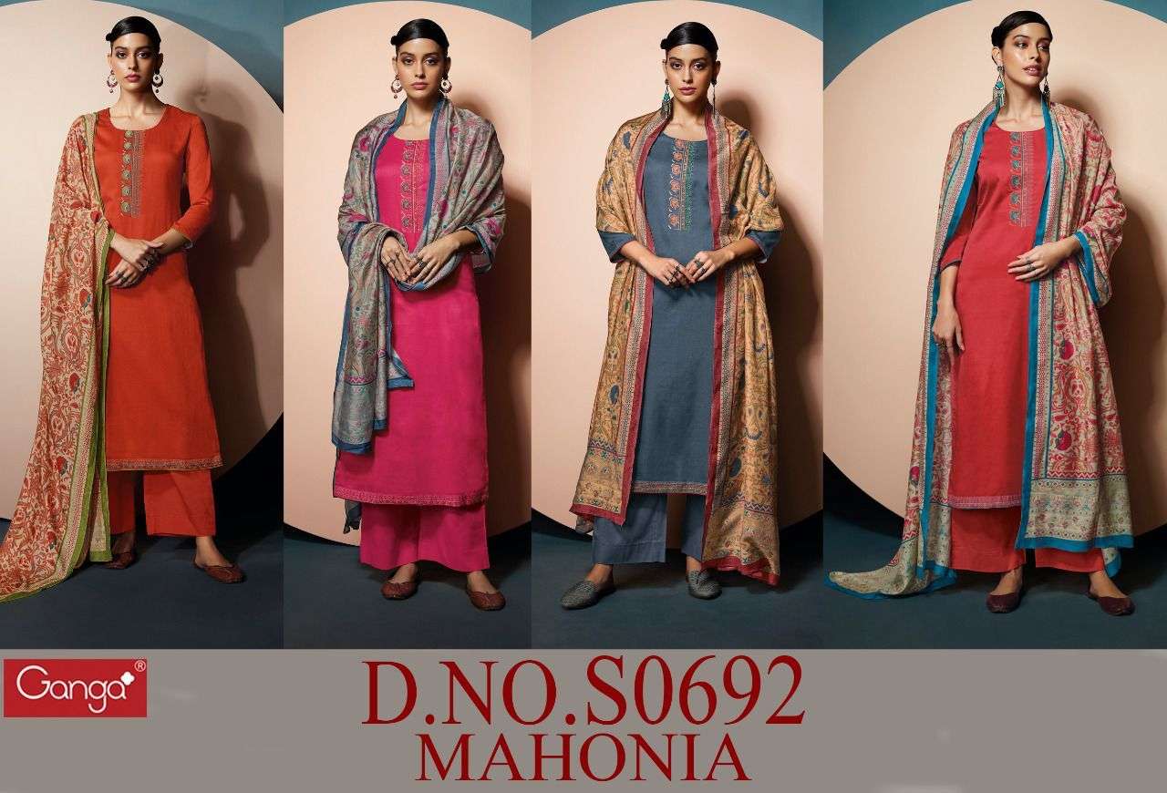 Ganga Mahonia Catalog Heavy Exclusive Dress Materials