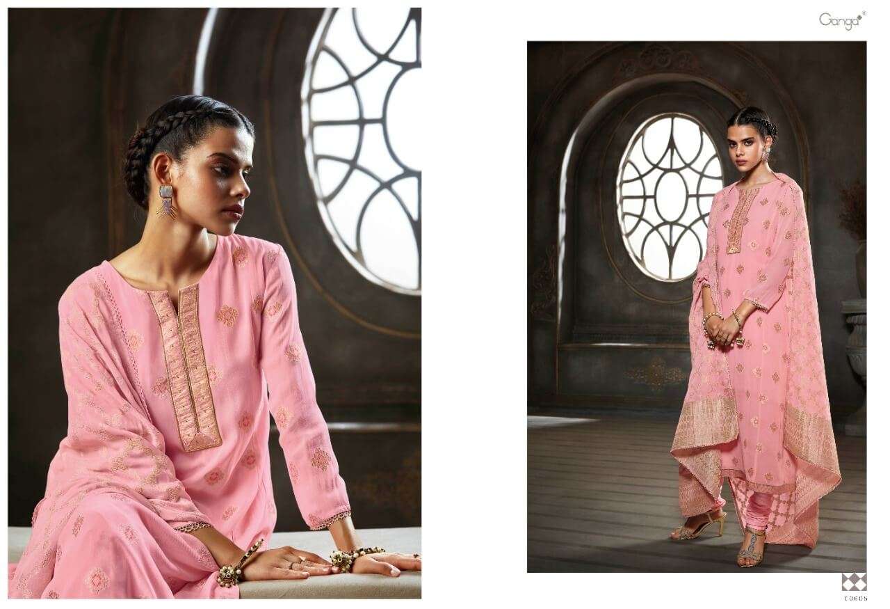 Ganga Nest New Catalog Georgette Designer Dress Materials