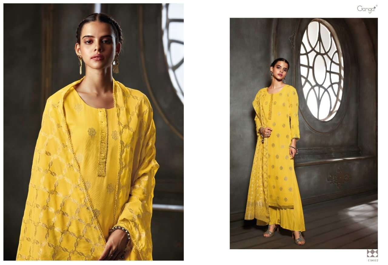 Ganga Nest New Catalog Georgette Designer Dress Materials