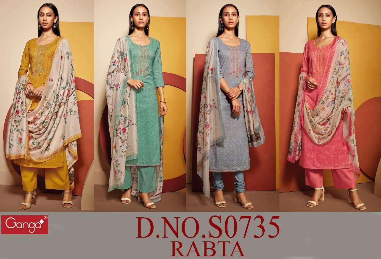 Ganga  Rabta735  catalog Unstitched  Dress Materials