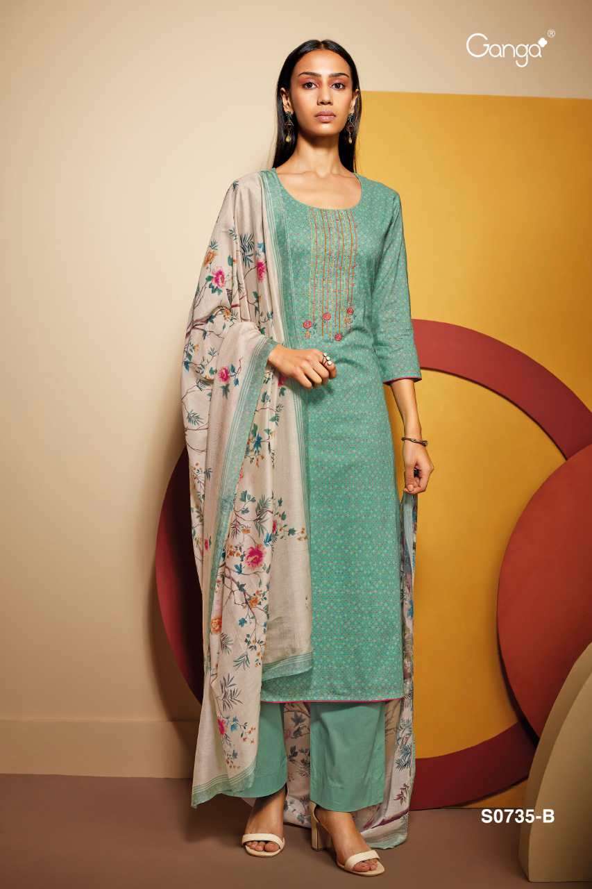 Ganga  Rabta735  catalog Unstitched  Dress Materials