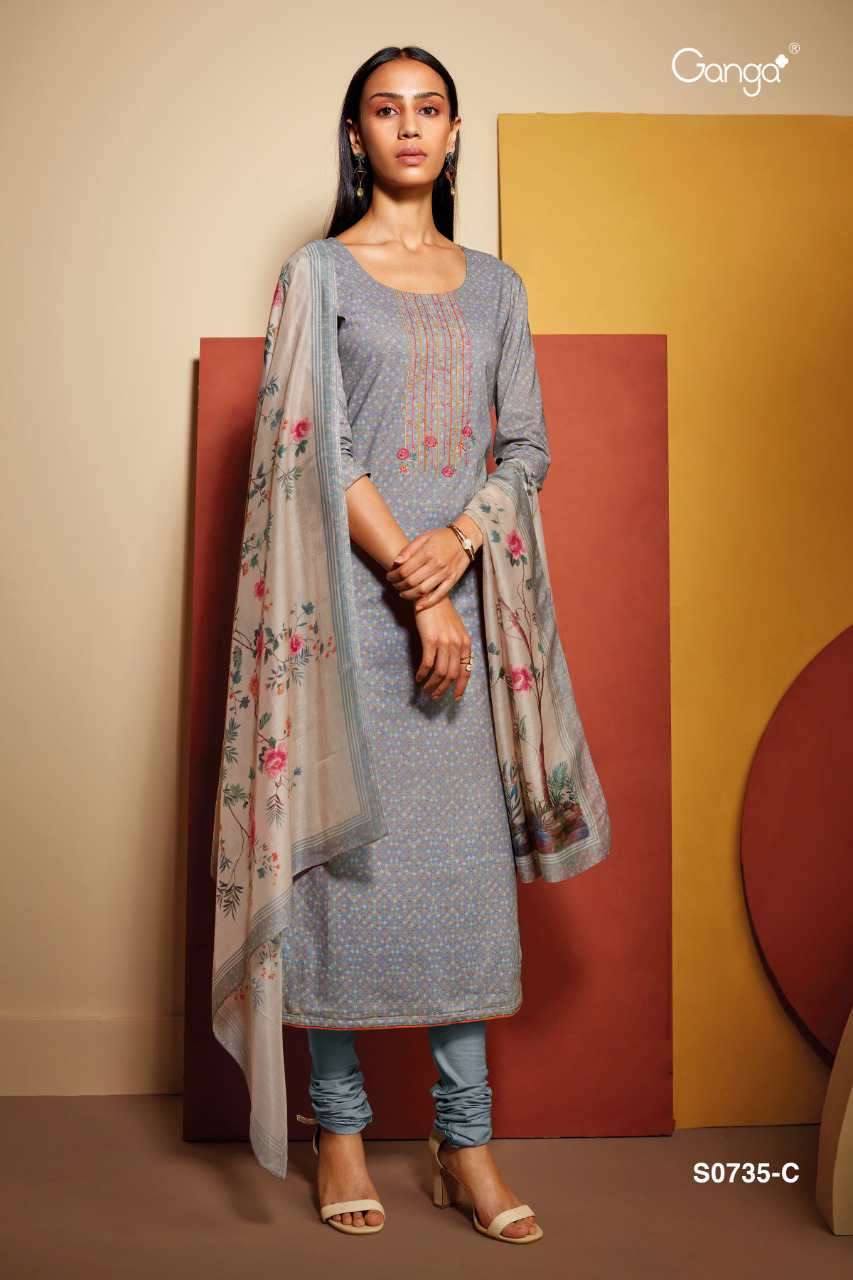 Ganga  Rabta735  catalog Unstitched  Dress Materials