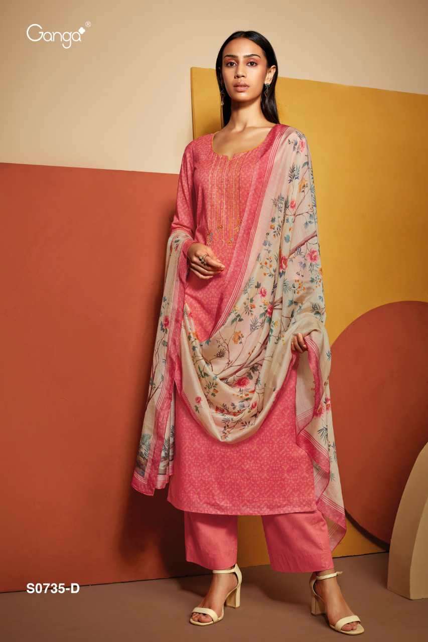 Ganga  Rabta735  catalog Unstitched  Dress Materials