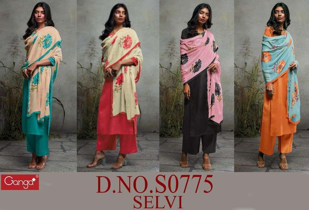 Ganga Selvi 775 Catalog Unstitched Dress Materials Online