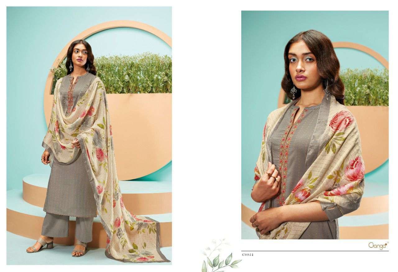 Ganga Vie Catalog Festive Wear Cotton Printed Unstitched Dress Materials 
