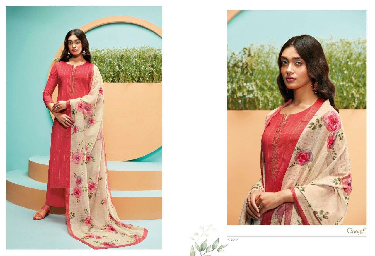 Ganga Vie Catalog Festive Wear Cotton Printed Unstitched Dress Materials 