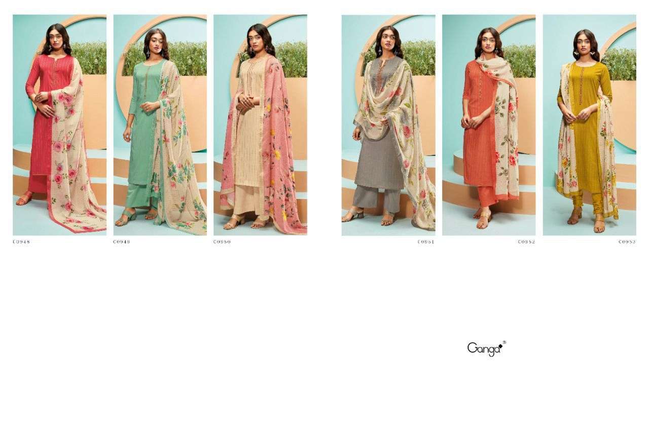 Ganga Vie Catalog Festive Wear Cotton Printed Unstitched Dress Materials 